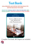 Legal Research and Writing for Paralegals 9th Edition Bouchoux Test Bank 
