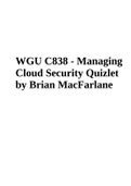 WGU C838 - Managing Cloud Security Quizlet by Brian MacFarlane