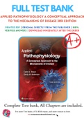 Test Bank for Applied Pathophysiology A Conceptual Approach to the Mechanisms of Disease 3rd Edition By Carie Braun; Cindy Anderson Chapter 1-20 Complete Guide A+