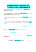DRIVER ED EXAM&colon; 11&period;02 FINAL EXAM QUESTIONS WITH CORRECT ANSWERS