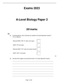 A Level Biology Paper 2 past paper 2023 (EXAM REVISION)