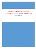 HESI A2 (GRAMMAR) ENTRANCE EXAM - QUESTIONS & ANSWERS (SCORED 97%) added possible questions LATEST UPDATE 2023