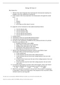Biology 240 Exam Questions and Answers