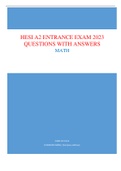 HESI A2 (MATH) ENTRANCE EXAM - QUESTIONS & ANSWERS (SCORED 98%) added possible questions LATEST UPDATE 2023
