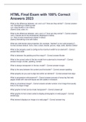 HTML Final Exam with 100&percnt; Correct Answers 2023