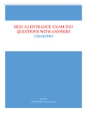 HESI A2 (CHEMISTRY) ENTRANCE EXAM - QUESTIONS & ANSWERS (SCORED 97%) added possible questions UPDATED 2023
