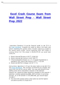 Excel Crash CourseExamfromWall Street Prep- Wall StreetPrep. 2022