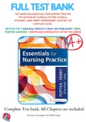 Test Bank For Essentials for Nursing Practice 9th Edition By Patricia Potter; Patricia Stockert; Anne Perry 9780323481847 Chapter 1-40 Complete Guide .