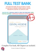 Test Bank For Darby and Walsh Dental Hygiene 5th Edition By Jennifer A Pieren&semi; Denise M&period; Bowen 9780323477192 Chapter 1-64 Complete Guide &period;