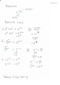 Some basic laws of exponents