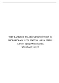 TEST BANK FOR TALARO'S FOUNDATIONS IN MICROBIOLOGY 11TH EDITION BY BARRY CHESS
