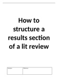 How to structure a results section of a literature review