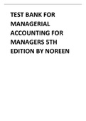 Test Bank for Managerial Accounting for Managers 5th Edition By Noreen