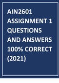 AIN2601 ASSIGNMENT 1 QUESTIONS AND ANSWERS 100% CORRECT (2021) 