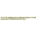 ACCT 102 Auditing Answer Solutions-Chapters 1-9 Full and Revised ANSWERS NEWEST 2023.