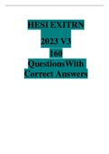 HESI EXIT RN 2023 V3 160 QuestionsWith Correct Answers