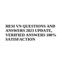 HESI VN QUESTIONS AND ANSWERS 2023 UPDATE, VERIFIED ANSWERS 100% SATISFACTION