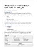 Samenvatting en 77 oefenvragen Gedrag&Technologie