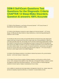 DSM-5 Self-Exam Questions Test Questions for the Diagnostic Criteria CHAPTER 12 Sleep-Wake Disorders, Question & answers.100% Accurate