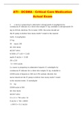 ATI - DCSMA - CRITICAL CARE MEDICATION 