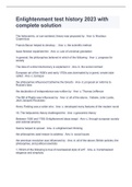 Enlightenment test history 2023 with complete solution