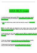 AHA BLS exam With Verified Answers From Experts
