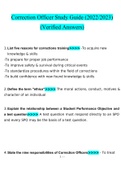 Correction Officer Study Guide. Questions Verified With 100% Correct Answers