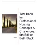 Test Bank for Professional Nursing Concepts & Challenges&comma; 9th Edition&comma; Beth Black  complete test