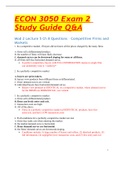 ECON 3050 Exam 2 Study Guide Q&A