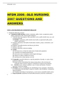 NFDN 2006 –SLO NURSING 2007 QUESTIONS AND ANSWERS 