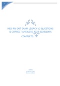 HESI RN EXIT EXAM LEGACY V2 QUESTIONS & CORRECT ANSWERS 2022-2023(100% COMPLETE)