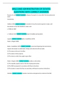 WILLS AND ADMINISTRATION OF ESTATES QUESTIONS WITH CORRECT ANSWERS