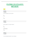 PORTAGE LEARNING BIO 231 PATHOPHYSIOLOGY EXAM'S 1-10 REVIEW QUESTIONS AND ANSWERS COMPLETE GUIDE SOLUTION&period;