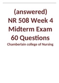 (solved) NR 508 Week 4 Midterm Exam 60 Questions and Answers Chamberlain college of Nursing