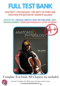 Test Bank for Anatomy & Physiology: The Unity of Form and Function 9th Edition by Kenneth Saladin Complete Guide