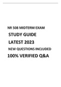 100&percnt; VERIFIED Q&A NR 508 MIDTERM EXAM STUDY GUIDE LATEST 2023 NEW QUESTIONS INCLUDED 100&percnt; VERIFIED Q&A