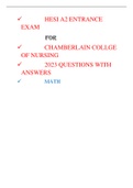 Chamberlain college of nursing (HESI A2 2023) HESI A2 GRAMMAR EXAM -ENTRANCE QUESTIONS AND ANSWERS LATEST UPDATE
