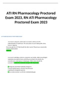 ATI RN PHARMACOLOGY PROCTORED EXAM TEST BANK 2023 (Complete).