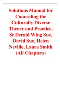 Counseling the Culturally Diverse Theory and Practice, 8e Derald Wing Sue, David Sue, Helen  Neville, Laura Smith (Solutions Manual)