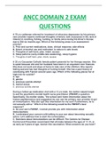 ANCC DOMAIN 2 EXAM QUESTIONS AND ANSWERS COMPLETE GUIDE SOLUTION RATED AND GRADED A&plus;&period;