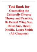 Counseling the Culturally Diverse Theory and Practice, 8e Derald Wing Sue, David Sue, Helen Neville, Laura Smith (Solution Manual with Test Bank)