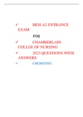 Chamberlain college of nursing (HESI A2 2023) HESI A2 CHEMISTRY ENTRANCE EXAM  QUESTIONS AND ANSWERS LATEST UPDATE