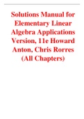 Elementary Linear Algebra Applications Version 11th Edition By Howard Anton, Chris Rorres (Solutions Manual)