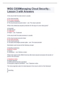 WGU C838Managing Cloud Security - Lesson 3 with Answers&period;