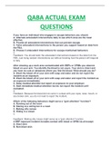 QABA ACTUAL EXAM PRACTICE QUESTIONS WITH 100&percnt; CORRECT ANSWERS &lpar;TAKEN FROM RELIAS TRAININGS&rpar;&period;DOWNLOAD FOR TOTAL SATISFACTION&period;