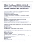 FEMA Final Exam ICS 100: IS-100.C: Introduction to the Incident Command System Questions and Answers 2023