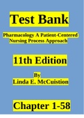 Test Bank For Pharmacology A Patient-Centered Nursing Process Approach, 11th Edition by Linda E. Mc Cuistion Chapter 1-58