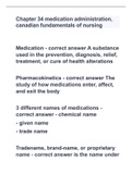 Chapter 34 medication administration, canadian fundamentals of nursing  with 100% correct answers