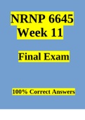 NRNP 6645 Week 11 Final Exam (100% Correct Answers)