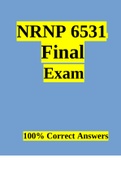 NRNP 6531 Final Exam (100% Correct Answers)